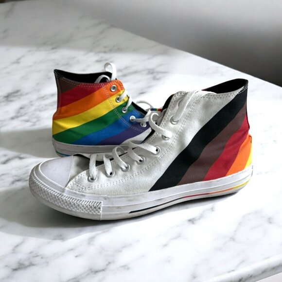 CONVERSE Pride Rainbow High Top Sneakers Sz Mens 11 / Womens 13 - Picture 1 of 10